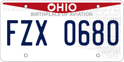 OH license plate FZX0680