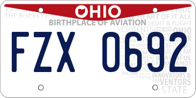 OH license plate FZX0692