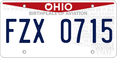 OH license plate FZX0715