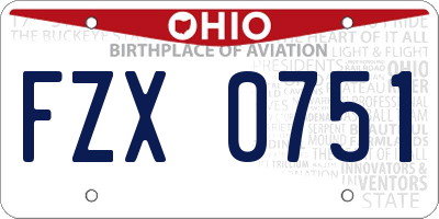 OH license plate FZX0751