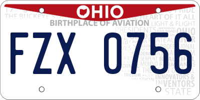 OH license plate FZX0756