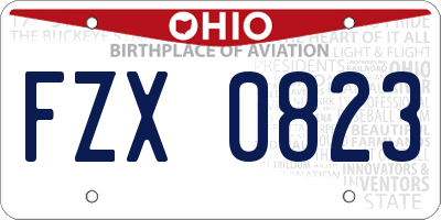 OH license plate FZX0823