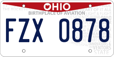 OH license plate FZX0878