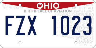 OH license plate FZX1023