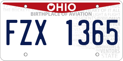 OH license plate FZX1365