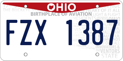 OH license plate FZX1387