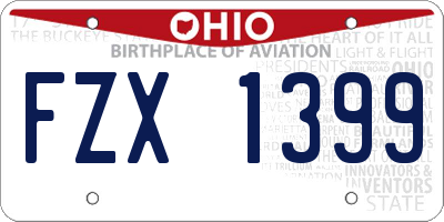 OH license plate FZX1399