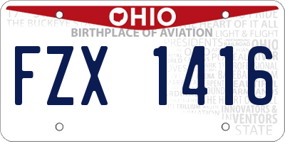 OH license plate FZX1416