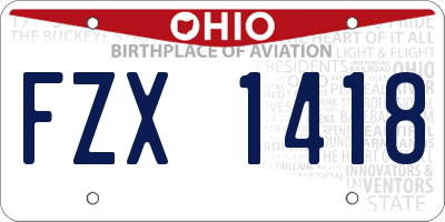 OH license plate FZX1418