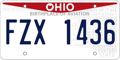 OH license plate FZX1436