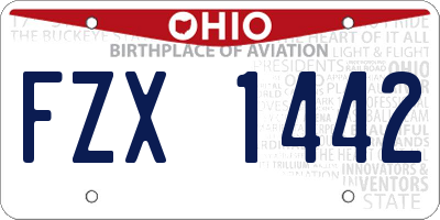 OH license plate FZX1442