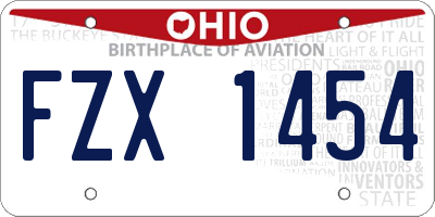 OH license plate FZX1454