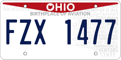 OH license plate FZX1477