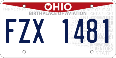 OH license plate FZX1481