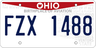 OH license plate FZX1488