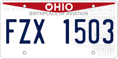 OH license plate FZX1503