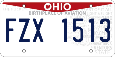 OH license plate FZX1513