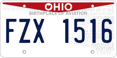 OH license plate FZX1516