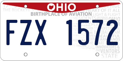 OH license plate FZX1572