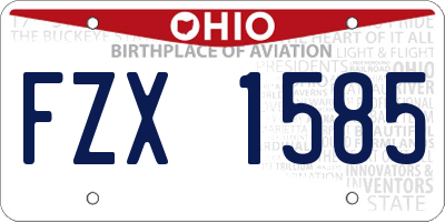 OH license plate FZX1585