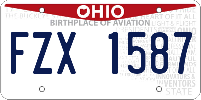 OH license plate FZX1587