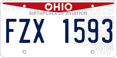 OH license plate FZX1593