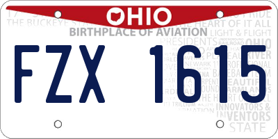 OH license plate FZX1615