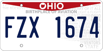 OH license plate FZX1674