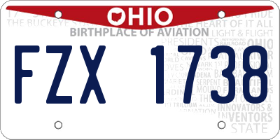 OH license plate FZX1738
