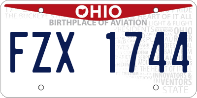 OH license plate FZX1744