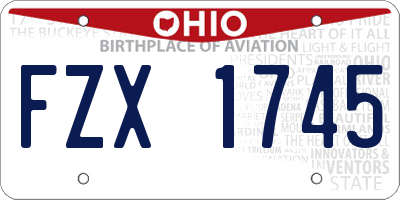 OH license plate FZX1745