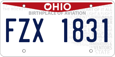 OH license plate FZX1831