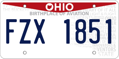 OH license plate FZX1851