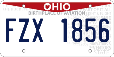 OH license plate FZX1856