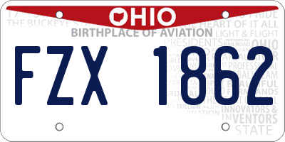 OH license plate FZX1862