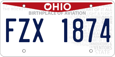 OH license plate FZX1874