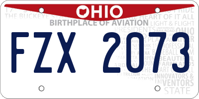 OH license plate FZX2073