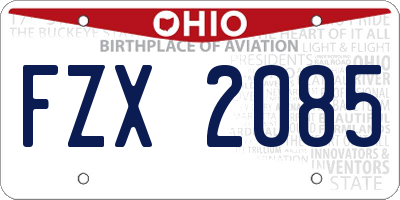 OH license plate FZX2085
