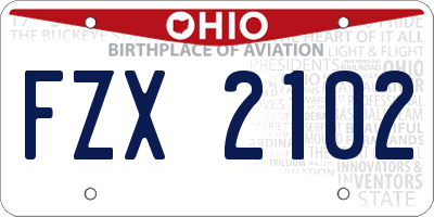 OH license plate FZX2102