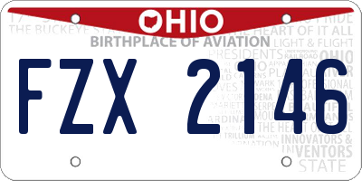 OH license plate FZX2146