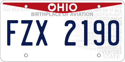 OH license plate FZX2190