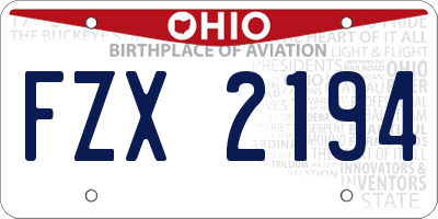 OH license plate FZX2194