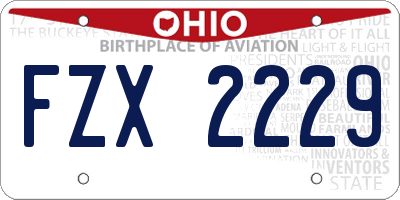 OH license plate FZX2229