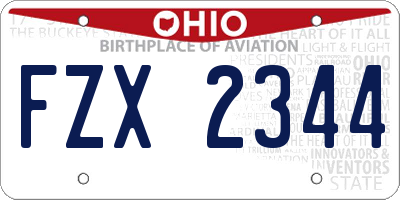OH license plate FZX2344
