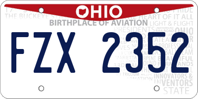OH license plate FZX2352