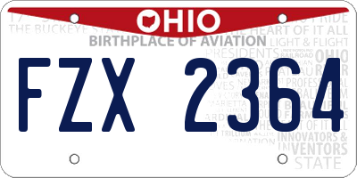OH license plate FZX2364