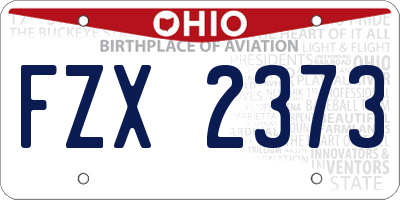 OH license plate FZX2373