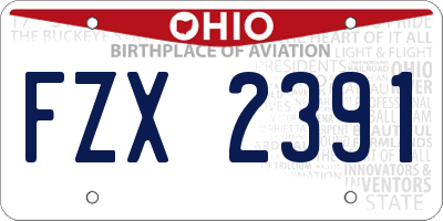 OH license plate FZX2391