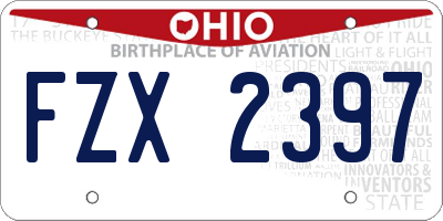 OH license plate FZX2397