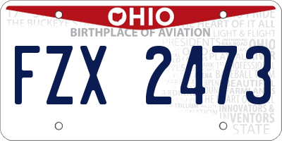 OH license plate FZX2473